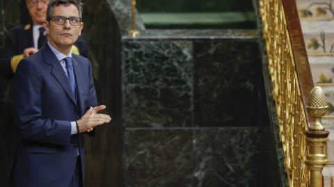 El ministro de la Presidencia, Félix Bolaños, durante la sesión de control al Gobierno este miércoles en el Congreso, a 29 de junio de 2022.