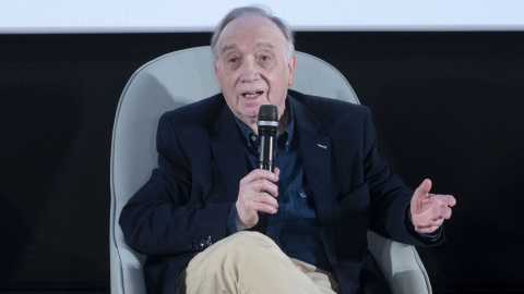 El director y crítico de cine, Fernando Méndez-Leite, explica su programa y su visión de gestión para presidir la Academia, en la Academia de Cine, a 12 de mayo de 2022, en Madrid