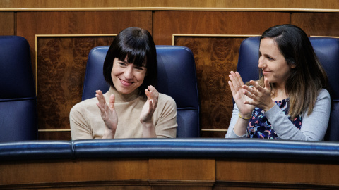 19/07/2022 - La ministra de Ciencia e Innovación, Diana Morant y la ministra de Derechos Sociales y Agenda 2030, Ione Belarra, en una sesión plenaria, en el Congreso de los Diputados, a 23 de junio de 2022, en Madrid (España).