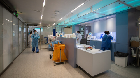 L'àrea de vigilància intensiva de l'Hospital Clínic.