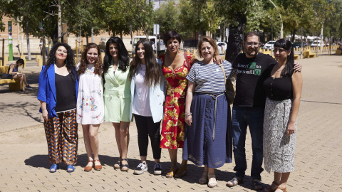 Teresa Rodríguez junto con las candidatas en las ocho provincias.