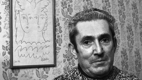 Marcelino Camacho, uno de los máximos dirigentes de las ilegales Comisiones Obreras tras su salida de prisión.