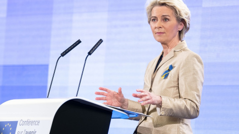 11/05/2022. La presidenta de la Comisión Europea, Úrsula Von der Layen, durante el acto 'El Futuro de Europa' celebrado en Estrasburgo, a 9 de mayo de 2022.
