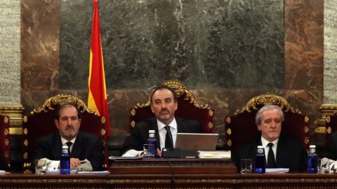 El tribunal del judici del procés, amb Manuel Marchena al mig, el 18 de desembre de 2018