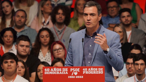 Pedro Sánchez, este domingo en Sevilla.