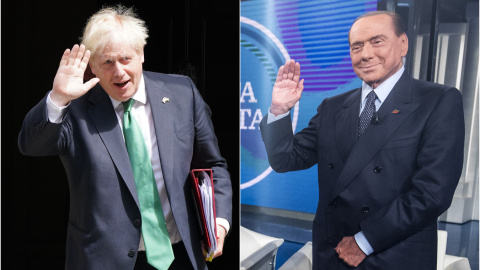 Boris Johnson y Silvio Berlusconia.