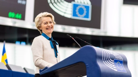 La presidenta de la Comisión Europea, Ursula von der Leyen, durante una sesión plenaria a 18 de enero de 2023.