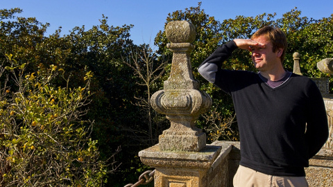 Benito Portela, alcalde de En Marea, durante su visita al Pazo de Meirás. MANUEL MARRÁS