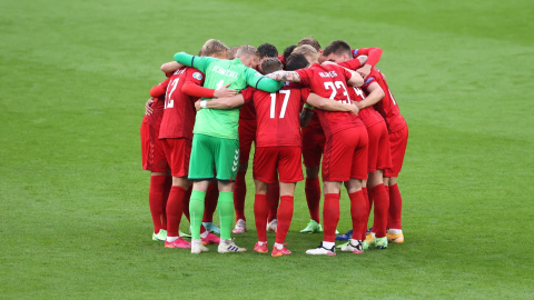 La selección de Inglaterra durante la semifinal de la Eurocopa 2020- 07/07/2021