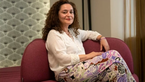 Inma Nieto, candidata de Por Andalucía, este martes en Sevilla.