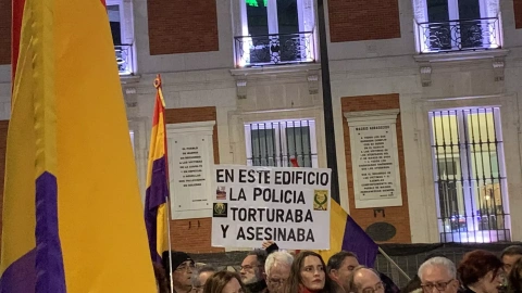Concentración de Colectivos de Memoria Histórica y de Víctimas del Franquismo en Madrid a 16 de febrero de 2023