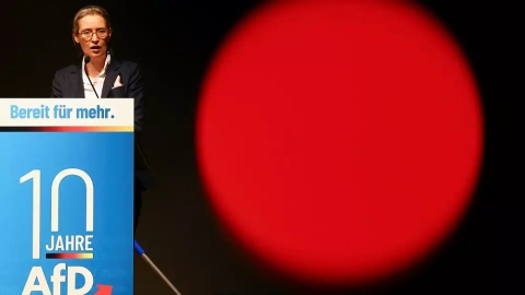 05/03/2023. Alice Weidel, líder de Alternativa por Alemania (AfD), en un acto de la formación, a 3 de febrero de 2023.