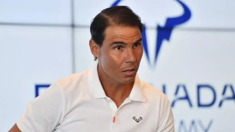 El tenista Rafa Nadal ofrece una rueda de prensa en su academia, situada en Manacor (Mallorca), a 18 de mayo de 2023