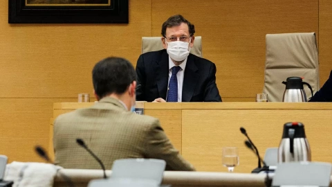 El expresidente del Gobierno, Mariano Rajoy, al inicio de su comparecencia en la comisión Kitchen, en el Congreso de los Diputados, el pasado 13 de diciembre. — Alejandro Martínez Vélez / EUROPA PRESS