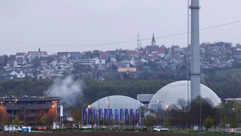 Vista general de la planta de energía nuclear de Neckarwestheim , Alemania.