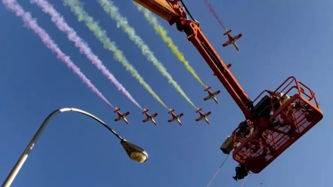Imagen de archivo del desfile militar en el Día de la Hispanidad en Madrid.
