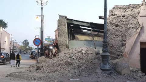 Vista de los daños ocasionados en Marrakech por el terremoto de magnitud 7 que azotó varias ciudades de Marruecos.