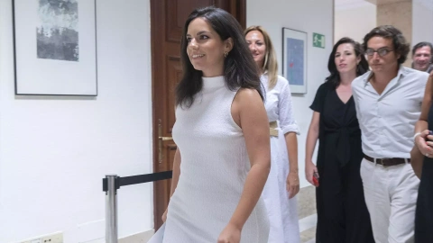 La nueva portavoz de Vox en el Congreso, Pepa Millán, a su llegada a presentar sus credenciales en el Congreso, a 16 de agosto de 2023, en Madrid (España).