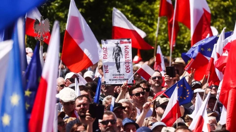 Protestas antigubernamentales en Varsovia, capital de Polonia, a 4 de junio de 2023.