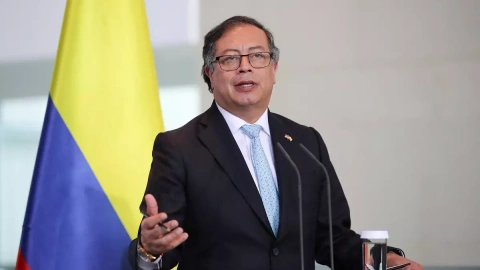 El presidente de Colombia, Gustavo Petro, comparece en rueda de prensa en la capital alemana, Berlín, a 16 de junio de 2023