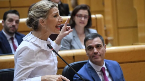 Pedro Sánchez y Yolanda Díaz en el Senado