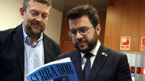 14-6-2023 El president Aragonès i el periodista Francesc-Marc Álvaro