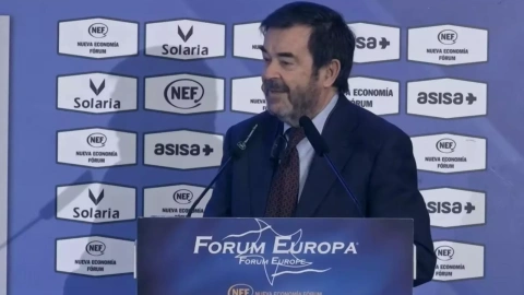 Vicente Guilarte, presidente suplente del CGPJ, este jueves, en una conferencia en Fórum Europa.