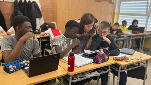 Una classe de l'institut de Roda de Ter, en una imatge d'arxiu