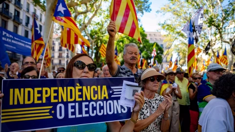 Imagen de archivo de la celebración del aniversario del referéndum del 1-O, en Barcelona, a 1/10/2023