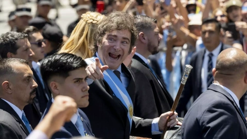 El presidente de Argentina, Javier Milei, el día de su investidura.