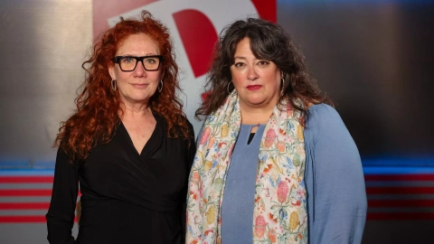 Cristina Fallarás y Virginia P. Alonso en el plató de Público