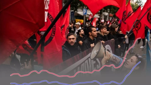 23/04/2024 Manifestación del Frente Obrero ante la sede del PSOE en Ferraz en noviembre de 2023.