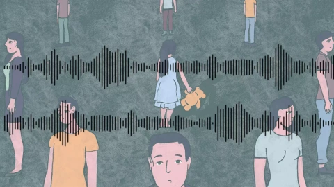 Ilustración de Leo Pacas con ondas radiofónicas sobre la imagen