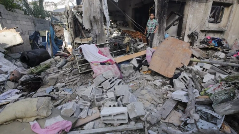 Edificio derrumbado tras los ataques del Ejército de Israel. a 23 de mayo de 2024