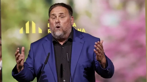 El presidente de ERC, Oriol Junqueras, durante la campaña electoral de las elecciones catalanas.