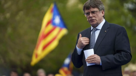 Carles Puigdemont protagoniza este sábado un acto en Elna, en el sur de Francia, para presentar su candidatura a las elecciones catalanas del 12 de mayo