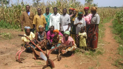 Grupo de agricultores en Tarfila, Burkina Faso, uno de los países que participan en la creación de muralla verde espontánea que recorre el Sahel.