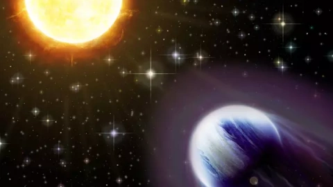 Recreación del planeta WASP-193b, descubierto por investigadores del MIT y el IAA-CSIC.