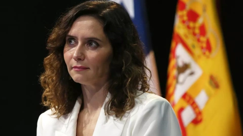 Isabel Díaz Ayuso durante un encuentro organizado por la conservadora patronal chilena (Sofofa), el 22 de marzo de 2023 en Santiago de Chile (Chile).
