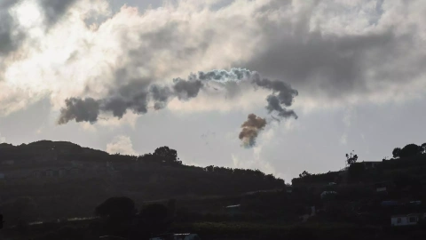 Imagen de archivo del impacto de un cohete interceptado por las tropas israelíes.