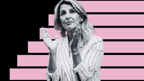 Fotomontaje de Yolanda Díaz a partir de una imagen de Europa Press