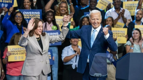 Kamala Harris y Joe Biden, este jueves 15 de agosto de 2024, en Upper Marlboro (Maryland).