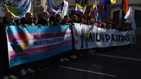 Manifestación en defensa de la ley LGTBI y la ley trans de la Comunidad de Madrid, a 17 de diciembre de 2023, en Madrid.