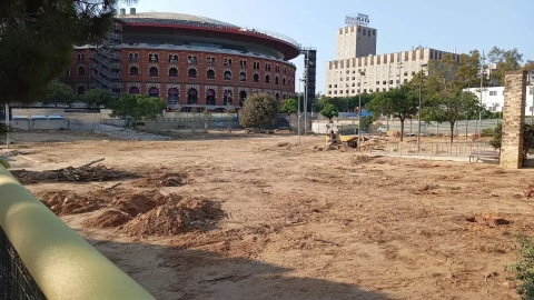 En total han talat 75 arbres del Parc de Joan Miró per les obres de la L8