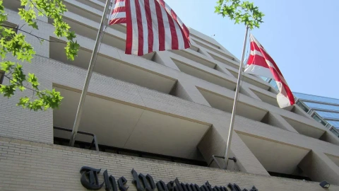 Fachada del edificio de 'The Washington Post'.