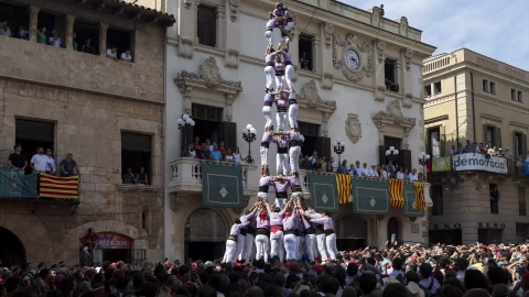 30/08/2024 Casteller de la Diada de Sant Fèlix, a 30 de agosto de 2024, en Vilafranca del Penedès, Barcelona, Catalunya.