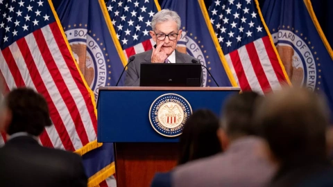 El presidente de la Reserva Federal de EEUU, Jerome Powell, interviene después de la reunión del Comité de Mercado Abierto, en Washington, a 31 de julio de 2024.