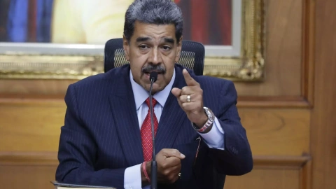 El presidente venezolano, Nicolás Maduro, durante una rueda de prensa.