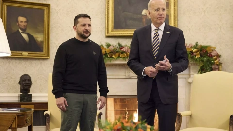 12 de diciembre de 2023. Foto de archivo de Vladimir Zelenski y Joe Biden en la Casa Blanca, el 12 de diciembre de 2023.