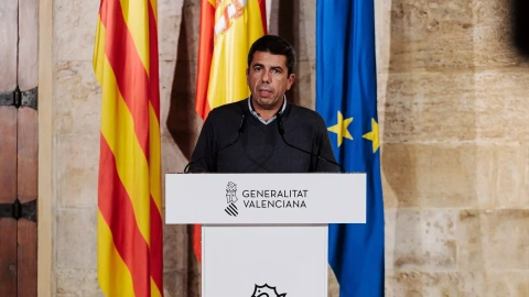 El president de la Generalitat valenciana, Carlos Mazón, en una rueda de prensa, a 4 de noviembre de 2024.